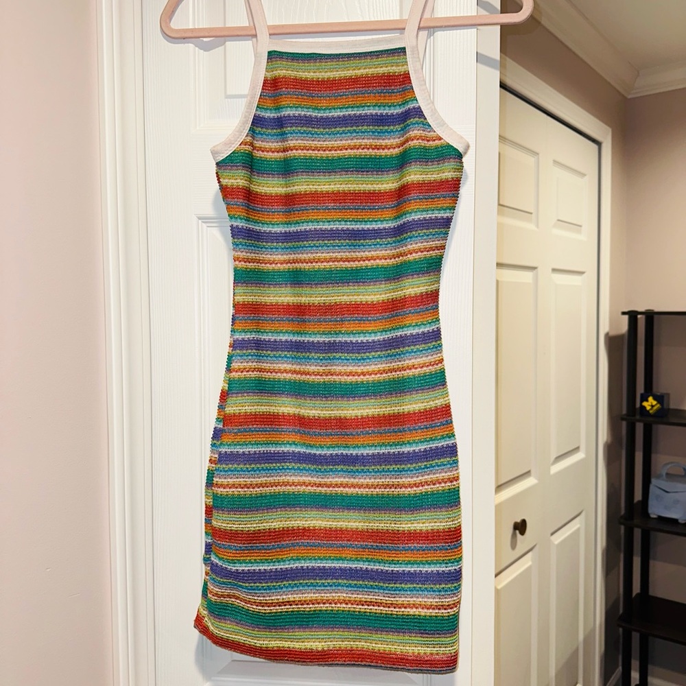Revolve Multicolor Striped Knit Dress, size XS